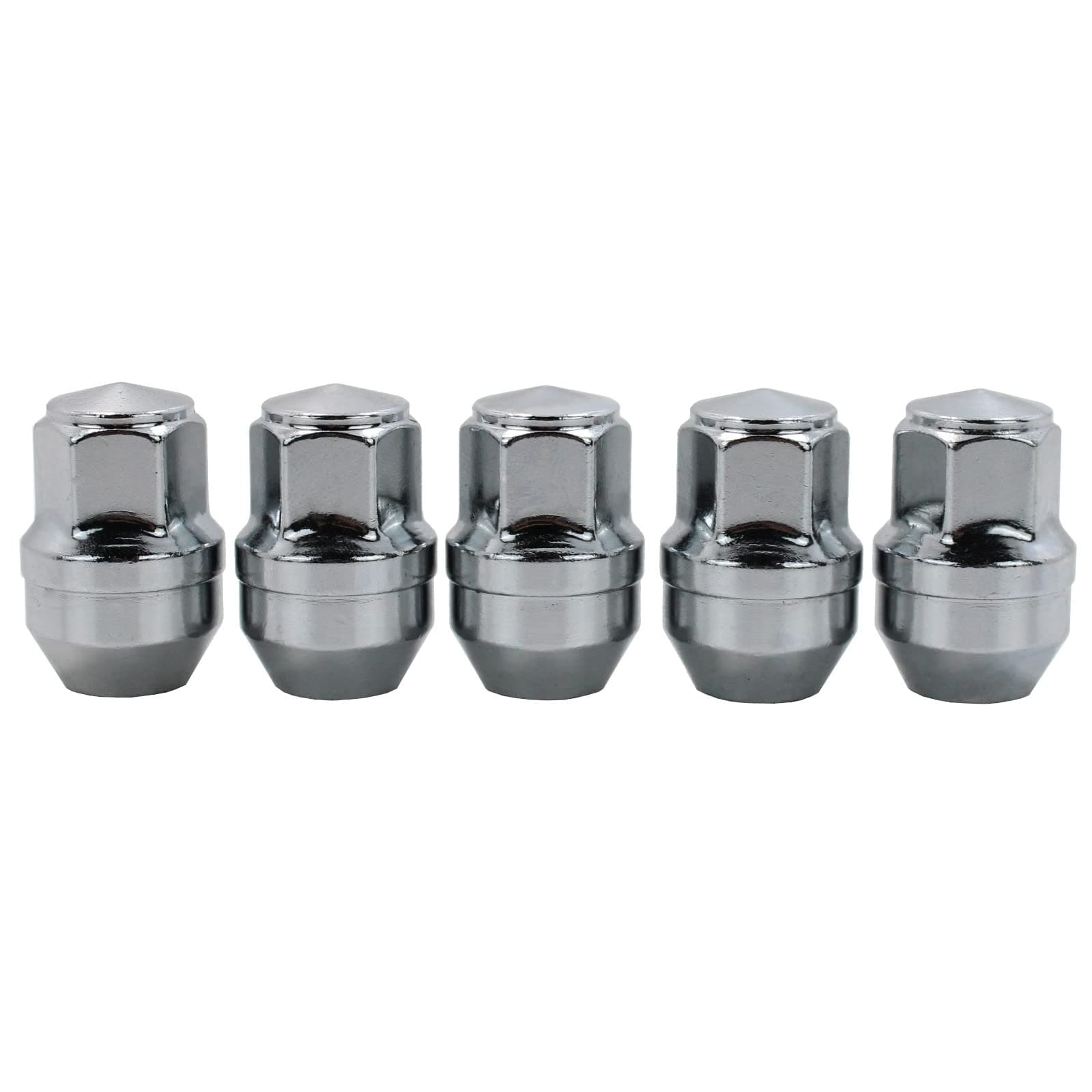 5x Capped Wheel Nuts Set For Ford Transit Mk8 Transit Tourneo Custom 5644266 5196786 ACPA1012KXA ACPA1012KXB, Non Locking, Chrome, Stainless Steel