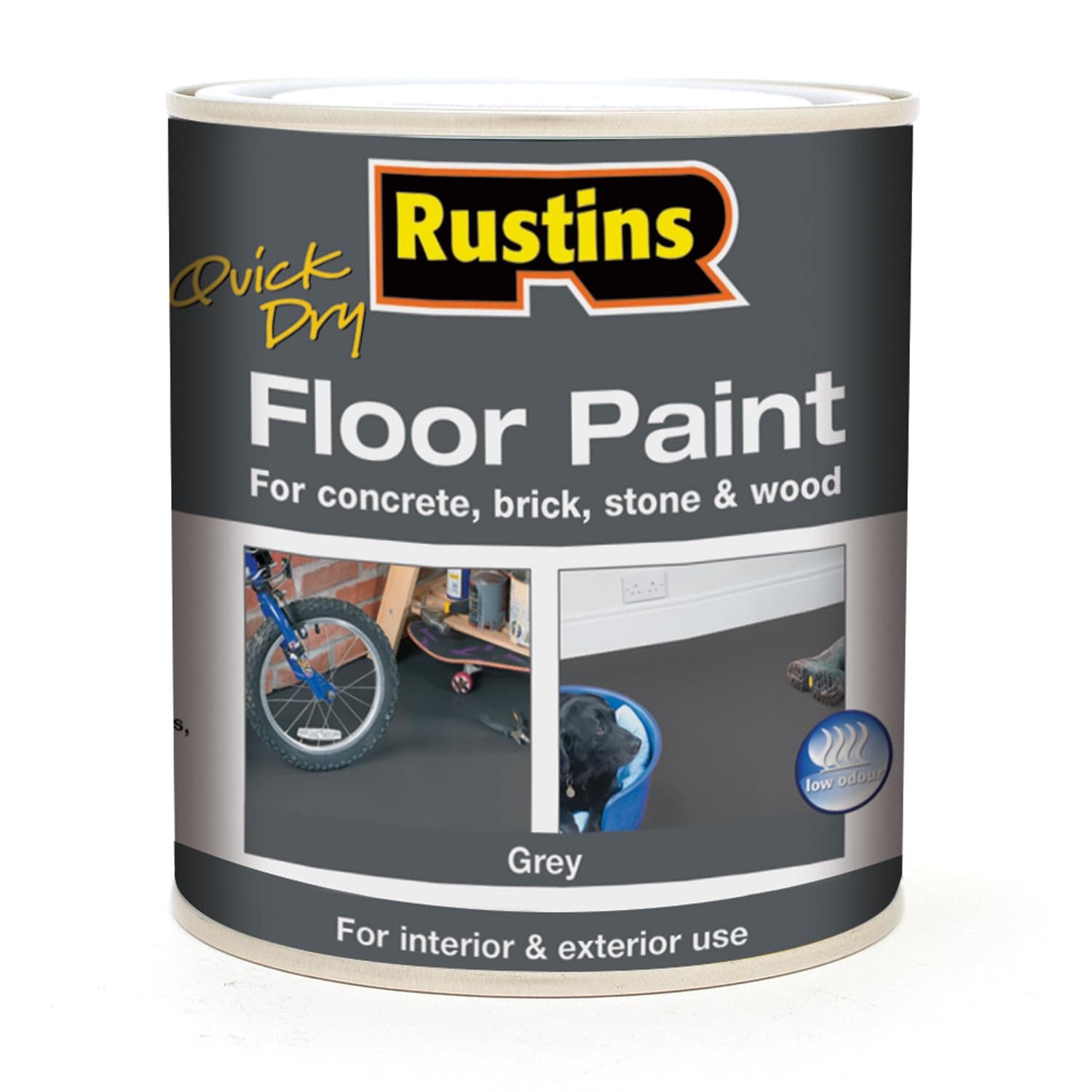 RUSTINS Quick Dry Floor Paint Grey 1 Litre
