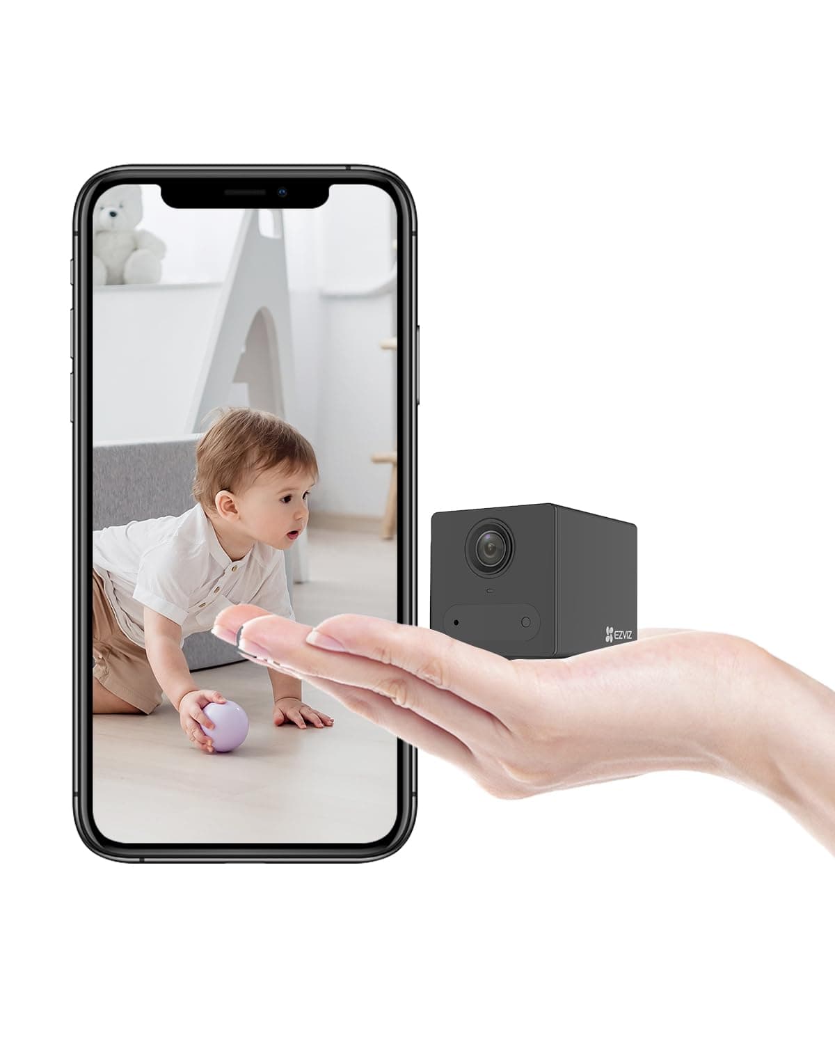 EZVIZ CB2 Security Battery Camera Wireless Wifi with Audio, 1080P, Mini Camera with Smart Human Motion Detection, Two Way Talk with Magnetic Base, Night Vision, Supports Cloud & SD card Storage(Black)