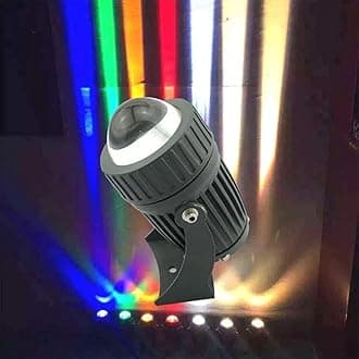 Glowave™ Outdoor Modern Aluminium Spot Focus High Beam Upto 10 Meters Building Highlighting Light, IP65 Waterproof with Adjustable Head (Auto RGB)