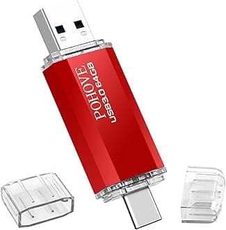 POHOVE USB Memory Stick 64GB USB 3.0, Flash Drive Thumb Drive Pen Drive, Ultra Flair Storage Data Traveler Super Speed Waterproof for Smartphones, Tablets, Macs and Computers
