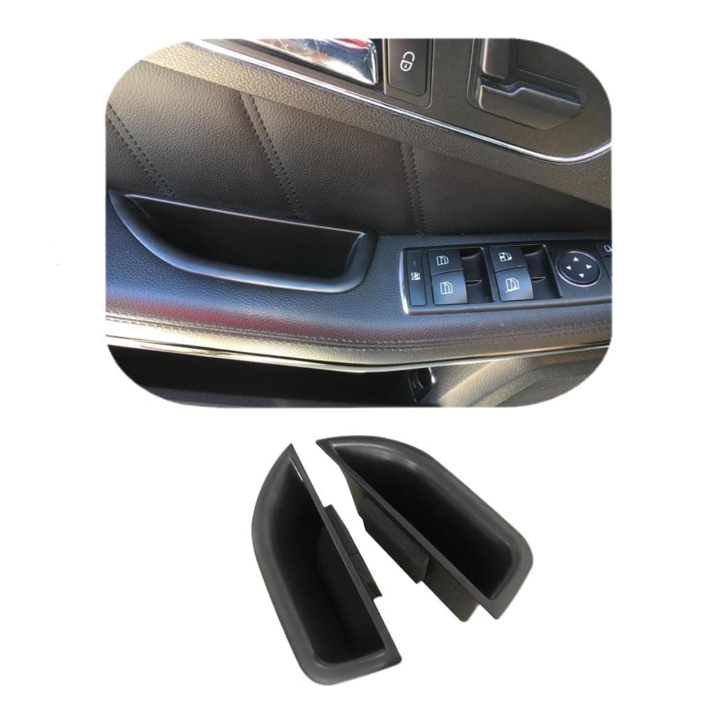 Vesul Black Front Row Door Side Storage Box Handle Pocket Armrest Phone Container Fits on Mercedes Benz E Class E350 E400 E500 E63 AMG W212 2010 2011 2012 2013 2014 2015