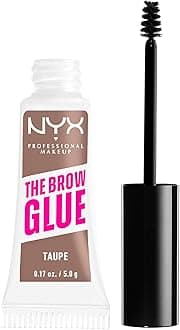 NYX Professional Makeup Brow Gel, The Brow Glue, Tinted Eye Brow Gel, Instant Brow Styler for Laminated Brow Look with 24 Hour Extreme Hold, Non-Sticky, Taupe