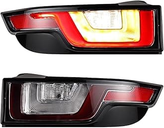 Tail Light Brake Replacement for Range Rover Evoque 2016-2018, Tail Lamp Assembly Land Rover Evoque Accessories Red/Amber/White Running DRL Turn Signal Reverse Lamp (Red/Clear Lens, Left&Right)