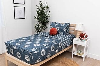 Beddy's Boys Boys Duvet Cover Bedding Set Durable Zipper Bed in a Bag Blue Flat Sheet with Baseball Football Basketball Football Football Soccer Football Pillowcase Pillowcase and