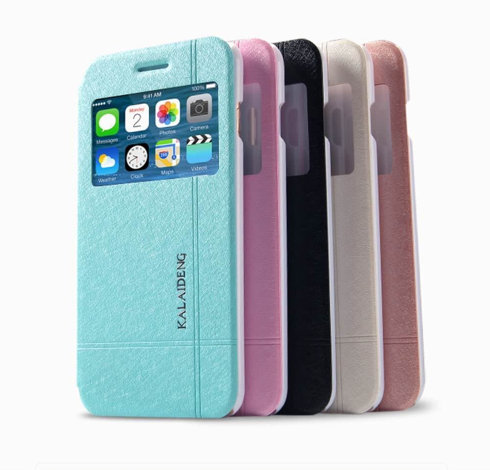 Amagle iPhone 6 Plus Case, Flip Cover PU Leather Case for iPhone 6 Plus 5.5 inch with Window View, Retail Packaging, Pink Color