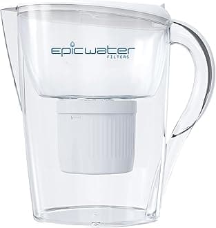 Epic Water Filters ピュアウォーターフィルターピッチャー 100%BPAフリー フッ化物、鉛、六価クロム、PFOS&PFOA、重金属、 微生物、農薬、化学物質、産業性汚染物質等を除去 3.5L (ホワイト)