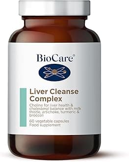 Liver Cleanse Complex | Choline, Milk Thistle, Artichoke & Turmeric | Detoxification, Liver Health, Digestion & Gut Health| Healthy Liver Support| Maintains Cholesterol Balance| 60 Capsules