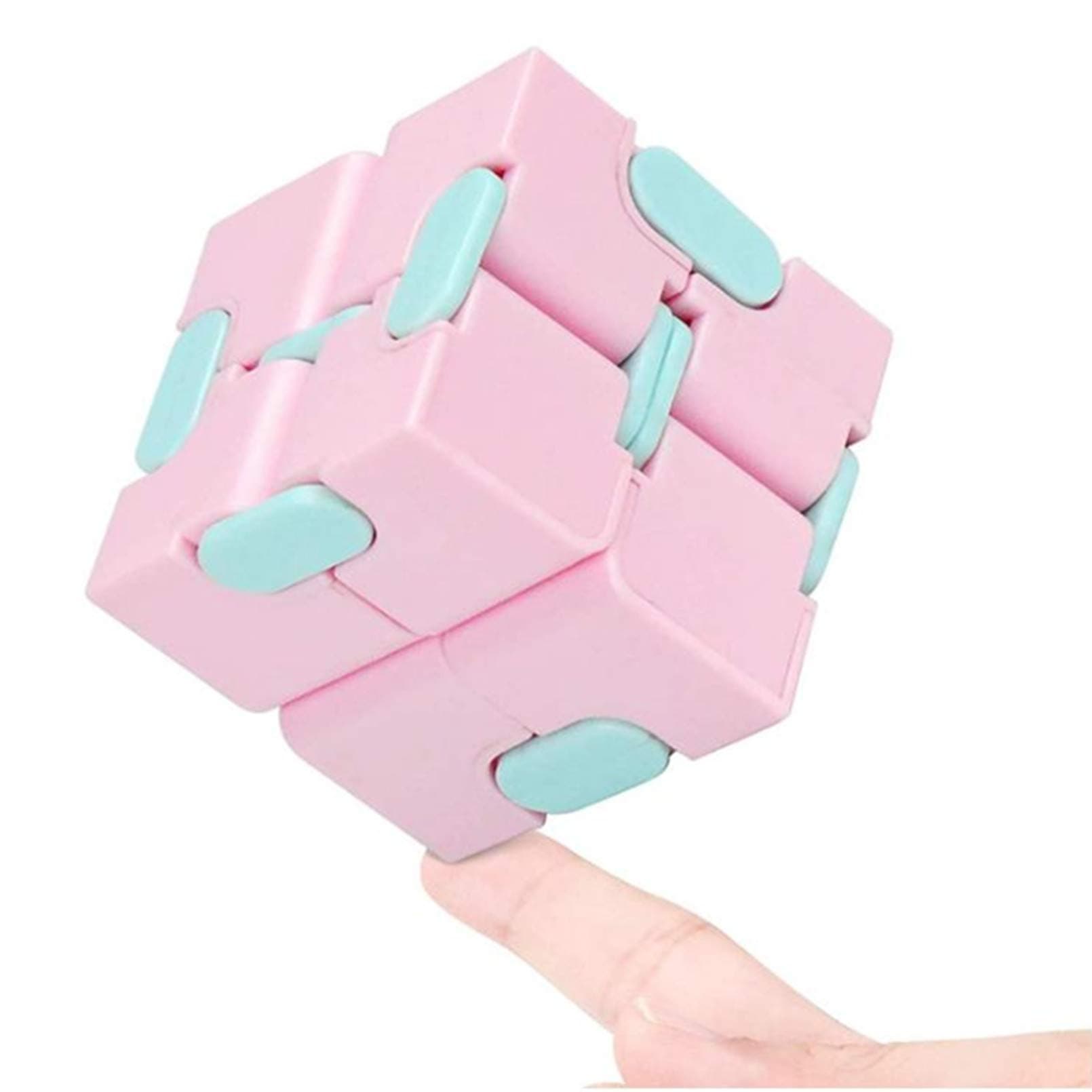 AM ANNA Infinity Cube Fidget Toy,Mini ABS Infinity Cube Puzzle Accessories Toys Stress Relieving Fidgeting Game for Kids and Adults, Mini Unique Gadget for Anxiety Relief and Kill Time (Pink)