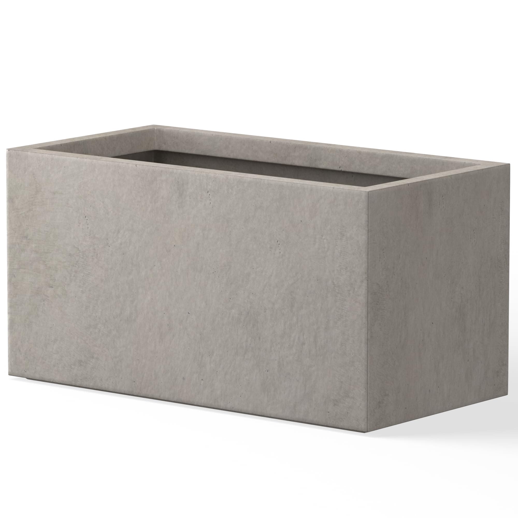 Kante 23.2" L Long Rectangular Concrete Planter, Large Outdoor Indoor Garden Pots with Drainage Hole and Rubber Plug, Weathered Concrete