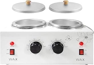 1.2L Double Portable Wax Warmer Machine for Painless Hair Removal, Women Men Professional Wax Heater with Adjustable Temperature Set, 40pcs Sticks