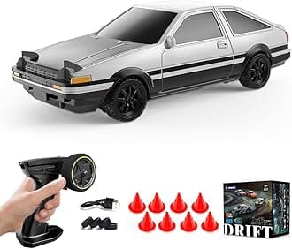 1/43 Scale Mini Drift Cars, Electric Full Proportional 2.4G Remote Control Racing Drift Car Model with Lights Kit, 15KM/H High Speed Vehicle Gift for Adults