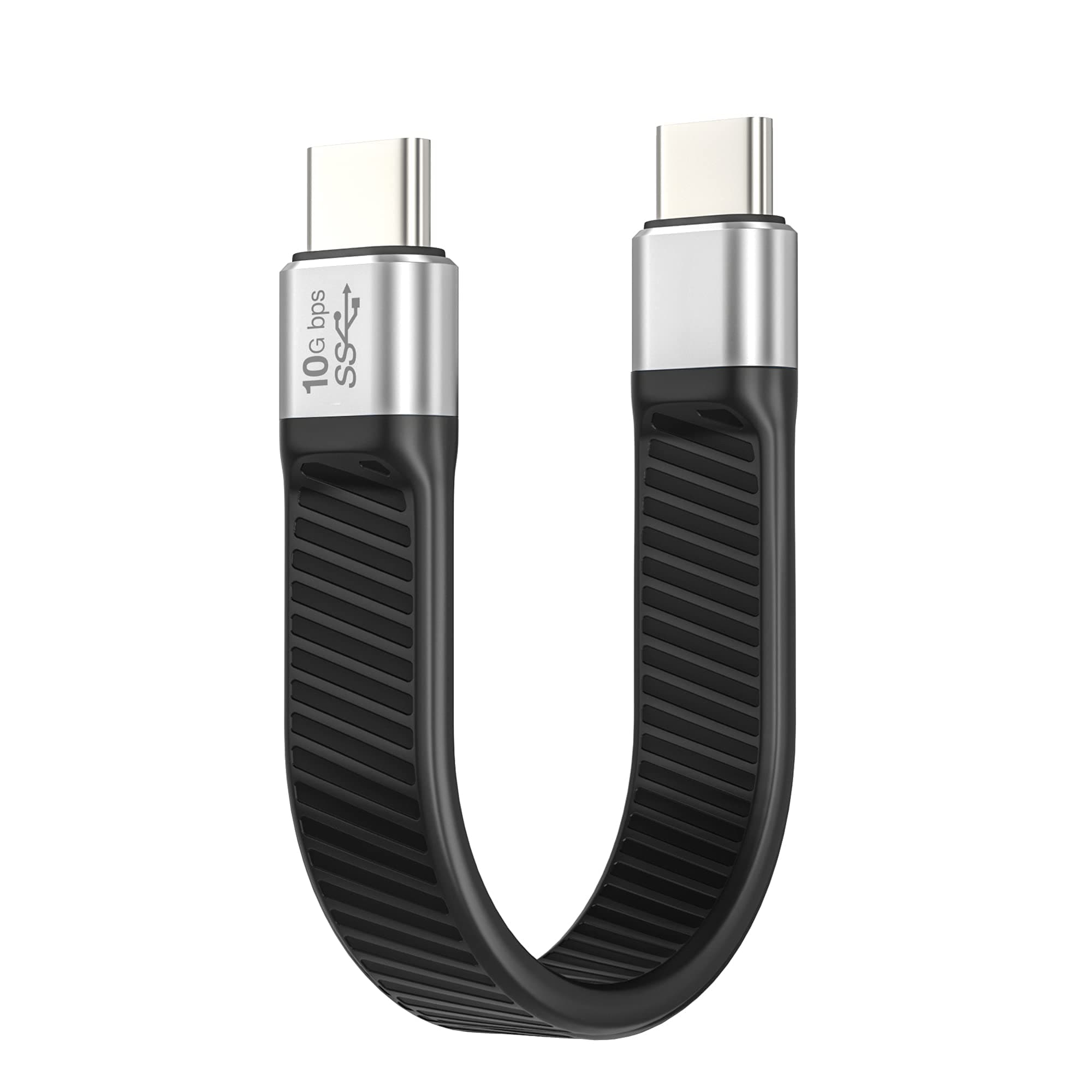 Short USB C to USB C Cable, USB 3.2 Gen 2 Type C Cable 10Gbps Data Transfer 100W PD Fast Charge Cable FPC Design, 4K@60Hz Video Output, Thunderbolt 3 Compatible for MacBook Pro, iPad Pro