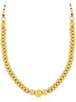 22k Gold Necklace for Women | Pure Gold Traditional Maharashtrian Thushi/Tushi necklace 916 BIS Hallmark for Birthday, Anniversary & Festival Gift