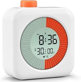 - EooCoo Digital Visual Timer,60-Minute Countdown Timer for Kids and Adults,LCD Screen Pomodoro Time Management Education Tool,Timer Clock Alarm 3-in-1 for Kitchen,School,Office,ADHD - White