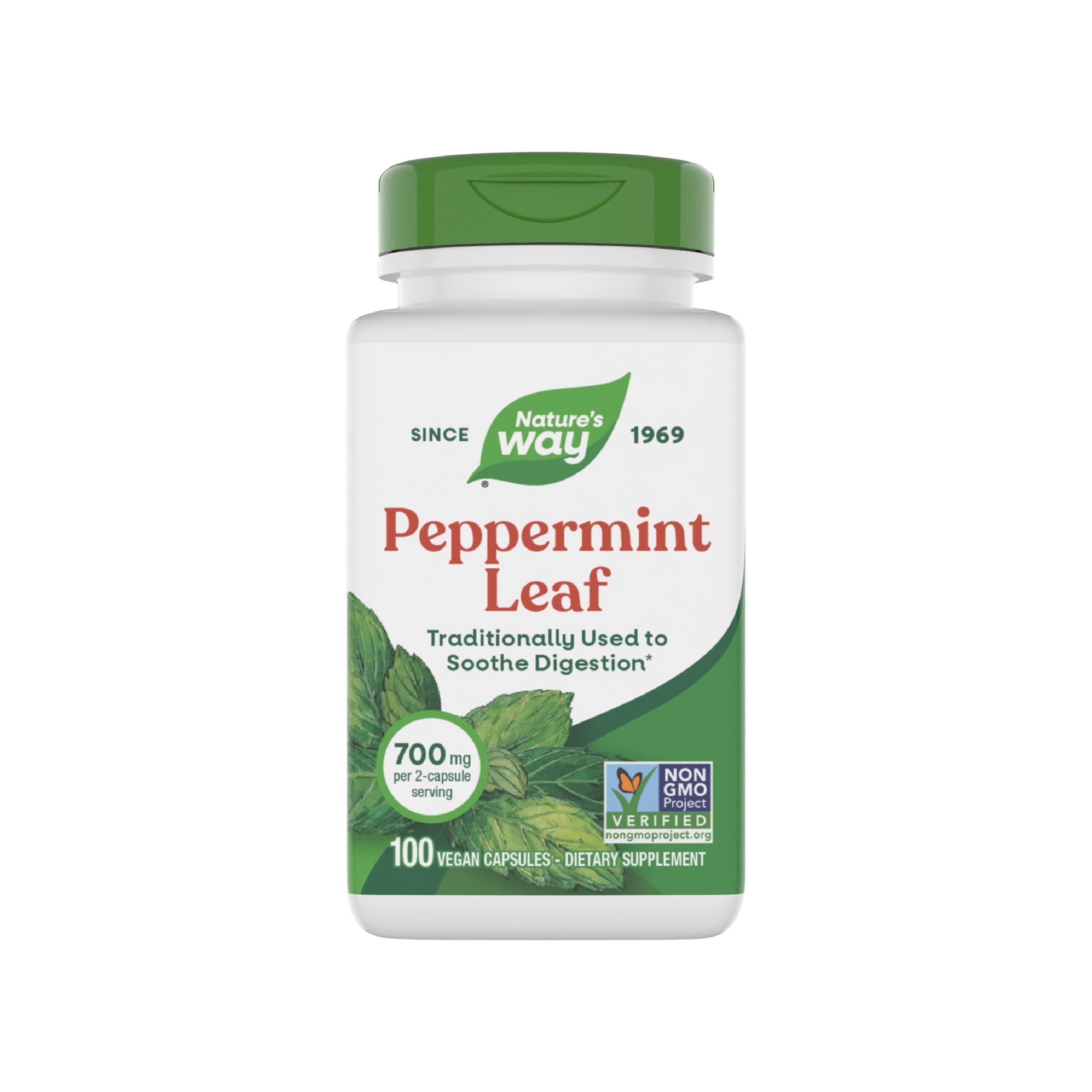 Peppermint Leaves, 100 Caps