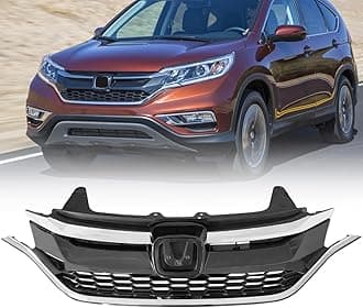 Honeycomb Front Bumper Grille For Honda CRV CR-V Black With Chrome Trim Grill 2015 2016