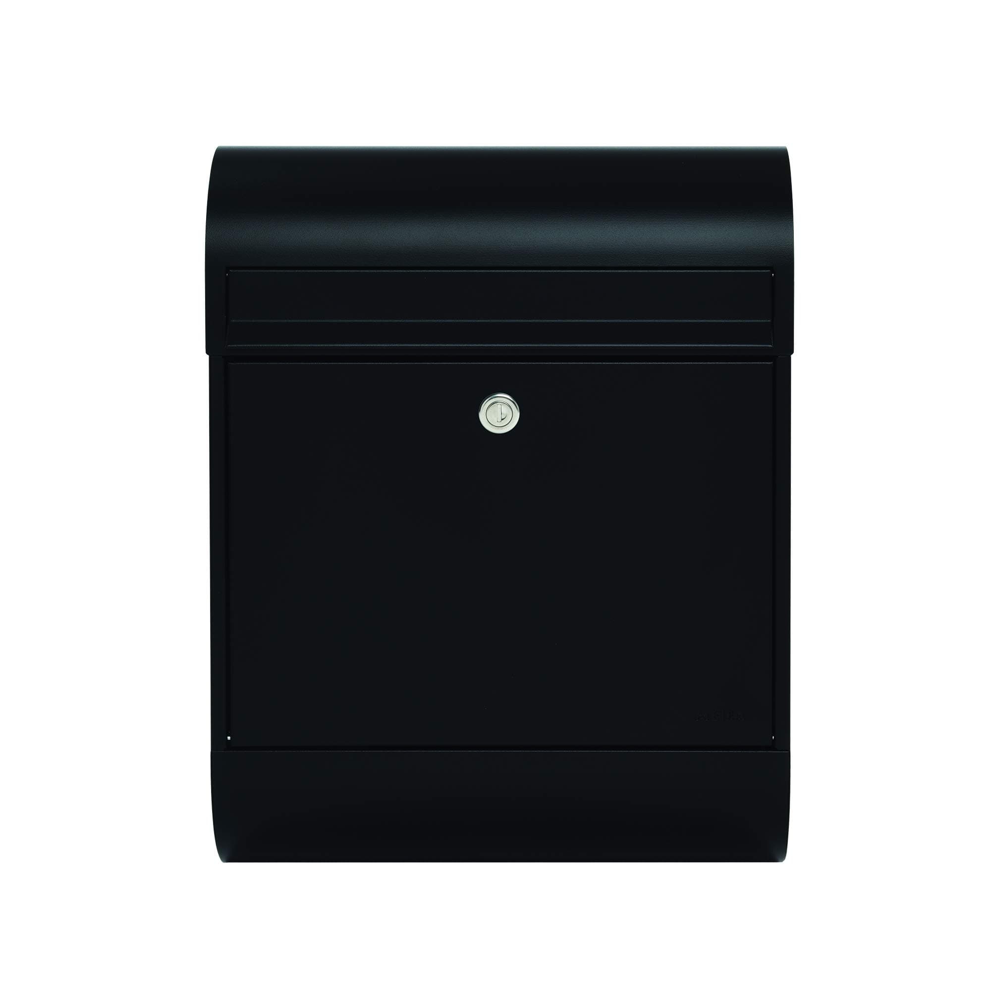 MEFA 864110DE Ruby 864 Letterbox (Deep Black, Structure-RAL 9005, Postbox with Security Lock, 450 x 350 x 150 mm)