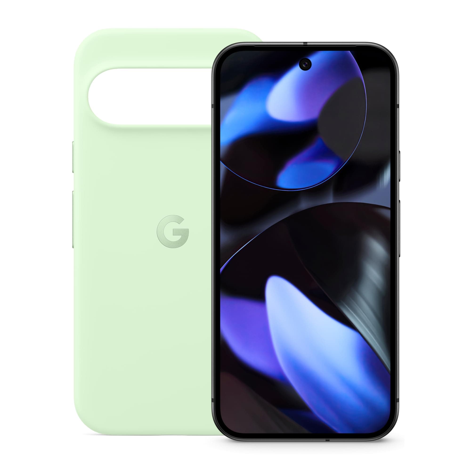 Google Pixel 9 - Unlocked Android Smartphone with Gemini, Advanced Camera, 6.3" Actua Display - Obsidian, 128GB + Pixel 9 & Pixel 9 Pro Case - Stain-Resistant Silicone - Wintergreen