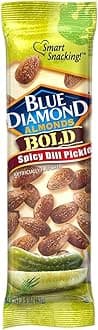 Blue Diamond Almonds, Bold Spicy Dill Pickle Flavored Snack Nuts, Single Serve Bags (1.5 Oz. Tubes, Pack of 12)