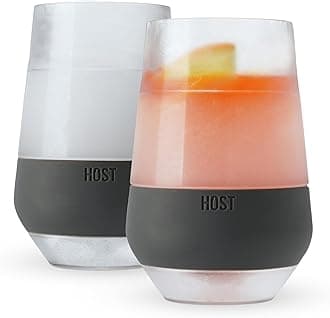 HOST Freeze XL Wine Glass Cooling Cup, Double Walled Insulated Freezable Drink Chilling Tumbler for Aperol Spritz 12 Ounces, Grey Set of 2