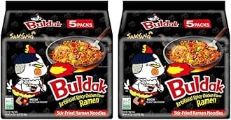SamyangBuldak Spicy Ramen, Hot Chicken Ramen, Korean Stir-Fried Instant Noodle, Original, 2 Bags with 10 Pack