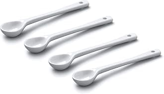 Wm Bartleet & Sons Set of 4 Traditional Porcelain Mustard & Salt Spoon (11cm) – White