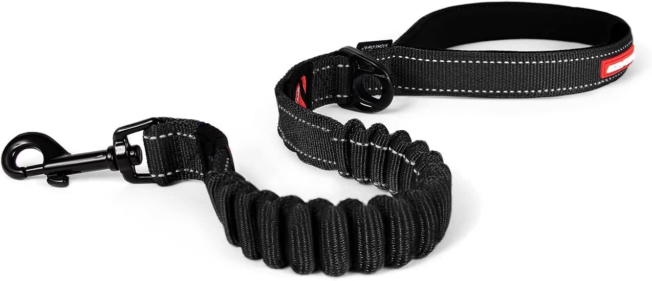 ZERO SHOCK Leash - Best Shock Absorbing Dog Leash, Control & Training Lead (25" Black)