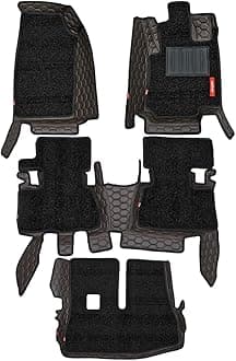 Elegant Toyota Innova Crysta Automatic Custom Fit 7D Car Floor/Foot/Mat (Star Brown and Black)