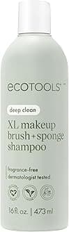 EcoTools XL Makeup Brush + Sponge Shampoo, Removes Makeup, Dirt, & Impurities From Makeup Brushes & Makeup Blending Sponges, Fragrance-Free, Vegan, & Cruelty-Free 16 fl. oz./473 ml, 1 Count