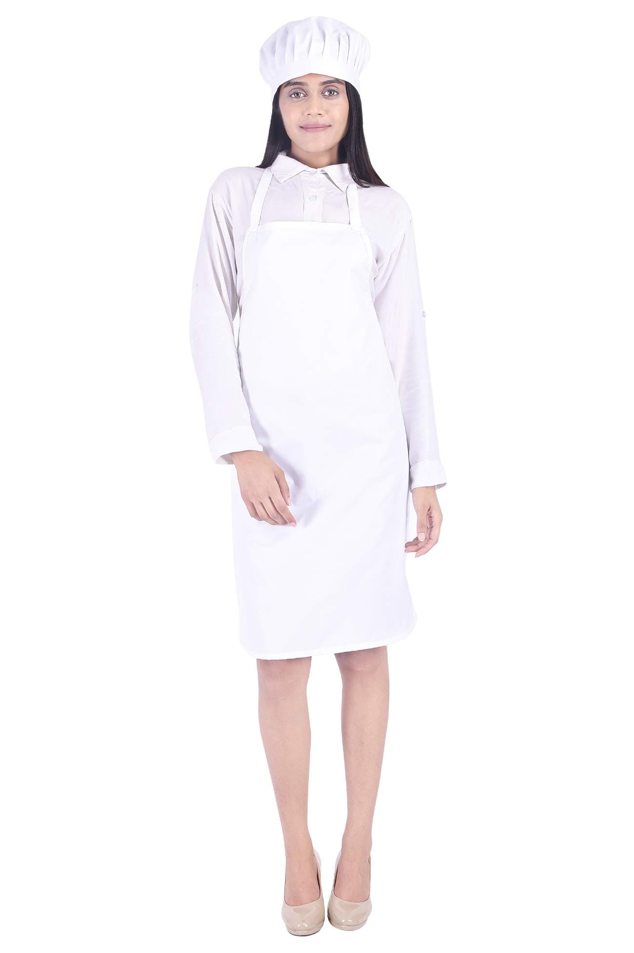 Switchon Polyester Solid Plain Chef Apron with Cap – Free Size | Unisex Cooking, Kitchen & Multipurpose | For Home, Hotels, Cafés & Restaurants | Ideal for Cooking, Gardening & Craft Work