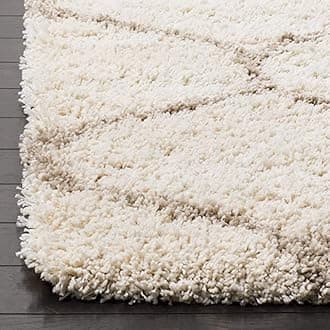 ZBLER Carpet Shaggy Super Soft Carpet for Home & Living Room (8x10 feet, Ivory Design)