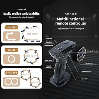 Tronikrc 1/43 Scale Mini Drift Cars, Electric Full Proportional 2.4G Remote Control Racing Drift Car Model with Lights Kit, 15KM/H High Speed Vehicle Gift for Adults