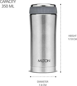 Milton Optima 350 Thermosteel Hot and Cold Flask, 350 ml, Silver