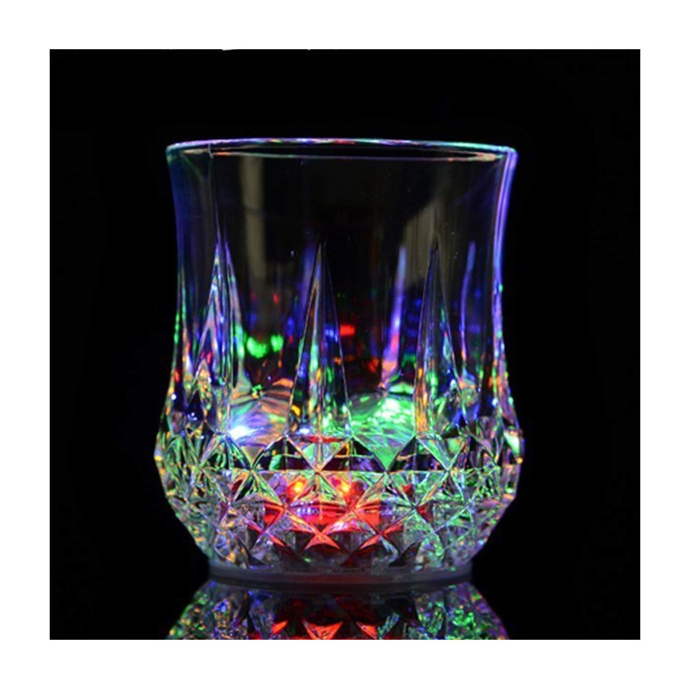 AHBLQD Flash Light Up Cups,[2 PCS] Automatic Water Activated LED glowing wine glasses Liquid Activated Multicolor LED Glasses