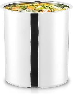 OCS Parts 8.25 Quart Bain Marie Pot | 9-5/8" x 7-3/8" Stainless Steel Pot for Warm or Cold Food, Sauces, Soups, or Organizing Cooking Utensils