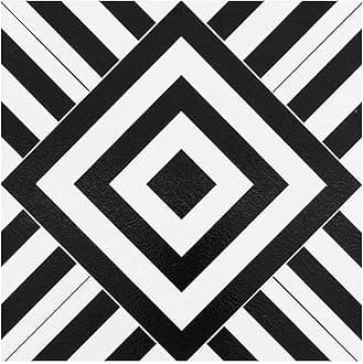 Retro Self Adhesive 12-Inch Vinyl Floor Tiles, 20 Tiles - 12" x 12", Geometric Pattern - Peel & Stick, DIY Flooring for Kitchen, Dining Room, Bedrooms & Bathrooms by Achim Home Decor