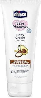 ChiccoBaby Moments Baby Cream for Babies with Argan Oil & Avocado Butter, 50g| Natural Ingredients for Hydrated Skin | Dermatologically Tested | Phenoxyethanol, Parabens & Lauryl sulphates free