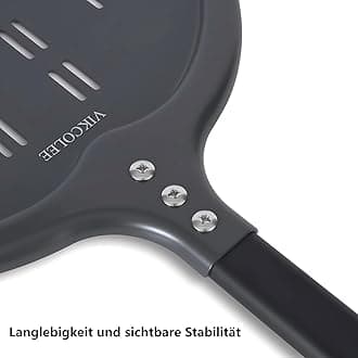 Perforated Pizza Peel, 12 x 14 Inch Rectangular Pizza Turning Peel, Professional Anodized Aluminum Turning Pizza Spatula, 26 inch overall