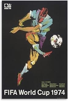 AAHARYA Vintage Poster, Horst Schaefer 1974 FIFA World Cup Football Poster Canvas Painting Wall Art Poster for Bedroom Living Room Decor 20x30inch(50x75cm) Unframe-style