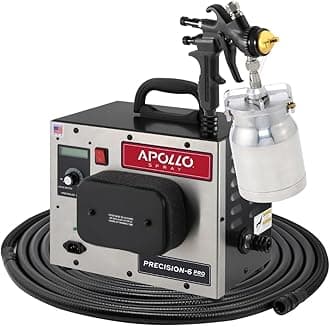 Apollo Precision-6 Pro HVLP Turbine Spray System - 1 Quart Pressure Feed Cup (Bottom Mounted) - HVLP Paint Sprayer, Paint Gun