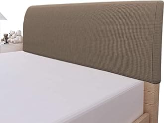 Easy-Going Stretch Bed Headboard Cover,Small Square Jacquard Headboard Slipcover, Dustproof Bed Head Cover for Bedroom (Full,Camel)