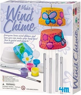 4M Wind Chime Craft Kit - Terra Cotta Pots, Paint, Cord & Chime Rods - Easy to Assemble - Ages 8+