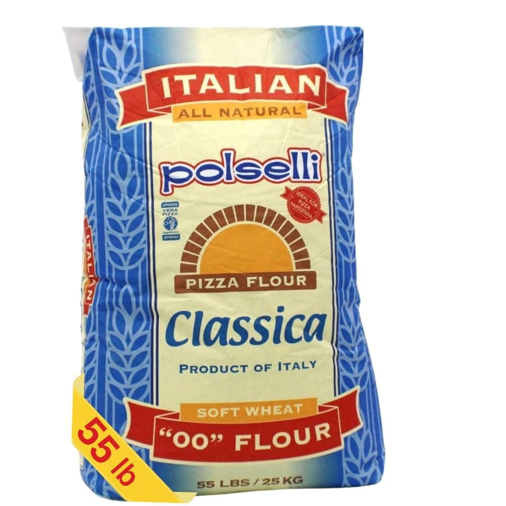 POLSELLI Classica, Tipo 00 Double Zero Flour for Pizza, Bread, Pastas, and more, All Natural, European, Unbleached, Unbromated, No Additives, Formulated for a 8+ hour rise, (25 kg) 55 lbs