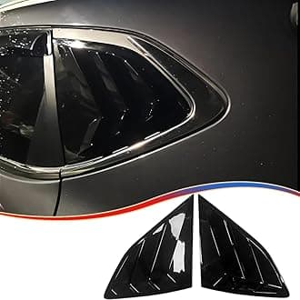 MUXEE 2Pcs Rear Side Window Louvers Air Vent Scoop Shades Cover Blinds Trim for Hyundai Tucson 2016 2017 2018 2019 2020 2021 - ABS Bright Black Sport Interior Accessories（NOT FIT SEL Models）