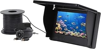 Fish Finder Camera, 1080P with 4.3in Large Screen, 220° Wide Angle, Plug and Play, 12hr Working Time, 8pc Underwater Fill Light, for Multi-Scene Fishing, Deep Well Detection