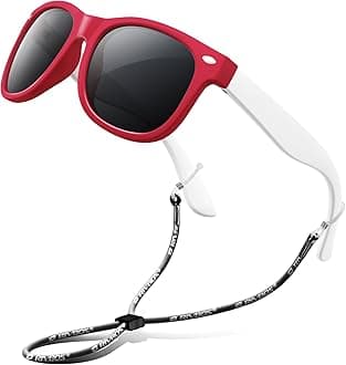 RBK004 Rubber Flexible Kids Polarized Sunglasses Age 3-10 (W Red)