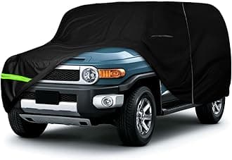 Waterproof Car Cover Replace for 2007-2014 Toyota FJ Cruiser, 210T All Weather Classic Car Covers with Inner Cotton Liner and Zipper Door for Snow Rain Dust Protection