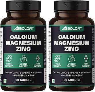 Boldfit Calcium Tablets 1000 mg with Magnesium & Zinc for Women and Men, Calcium Supplement for Bone & Joint Support, 120 Tablets