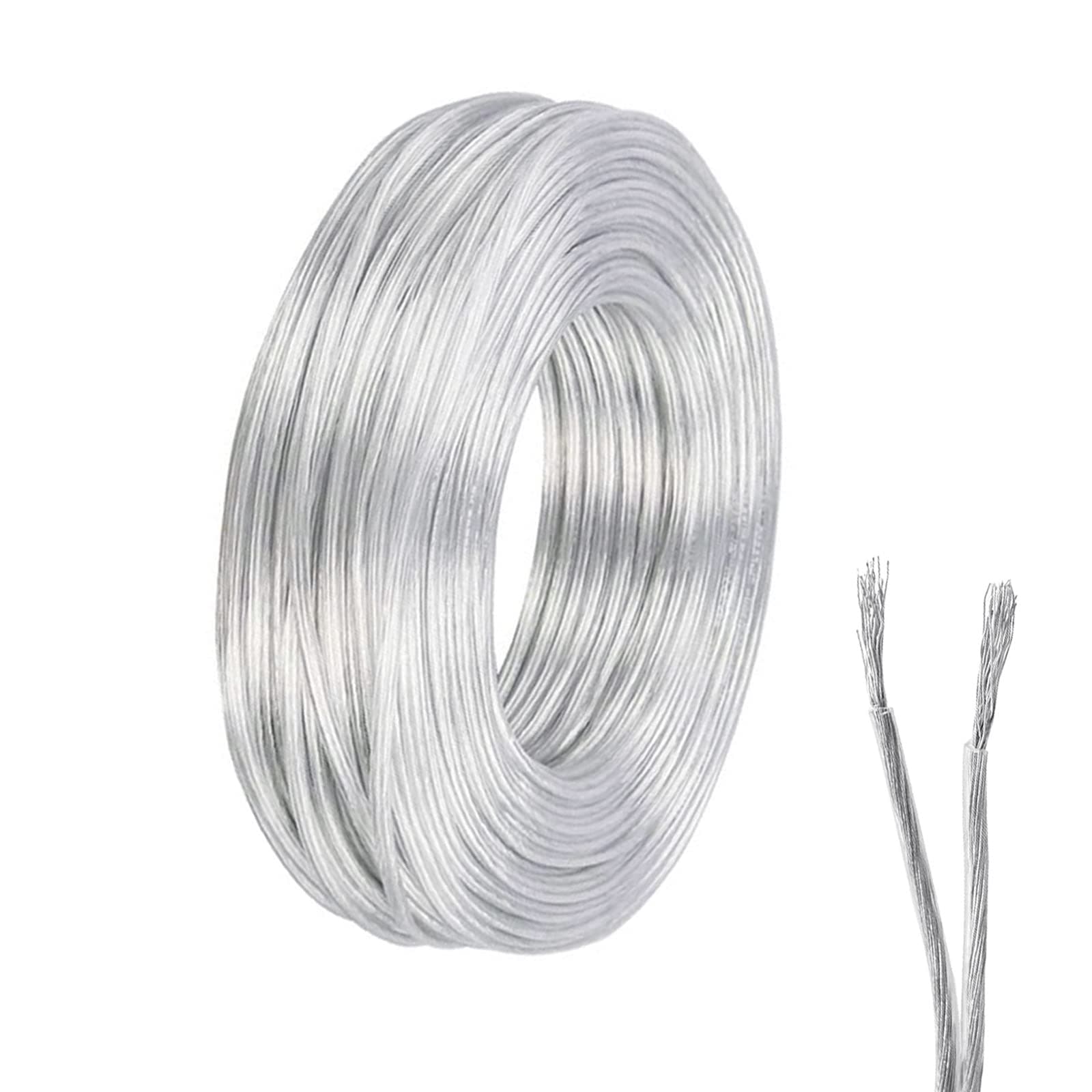 10 Meter 20AWG Electrical Wire, 2 Core Flat Transparent Electrical Cable, Flexible PVC Extension Cable, Diameter 3.6MM, Thickness 1.8MM, for Installing Low-Power Appliances